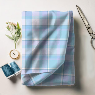 Tecido ID210 azul e branco do teste padrão do Tartan