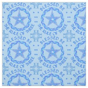 Tecido Idade nova pagã de Wicca do símbolo azul do