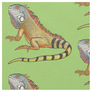 Tecido iguana verde