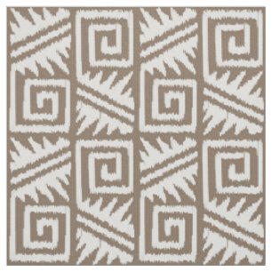 Tecido Ikat Aztec - Taupe Claro e Branco