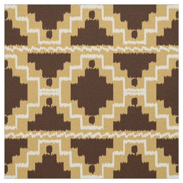 Tecido Ikat Aztec Tribal - Tan, marrom e creme (Modelo)