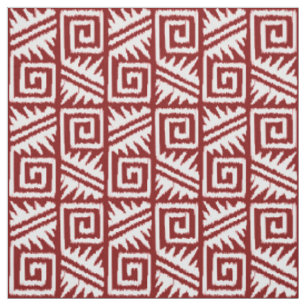 Tecido Ikat Aztec Tribal - Vermelho e Branco Chineses Esc