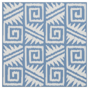 Tecido Ikat Azteca - Azul Chambrey e Branco