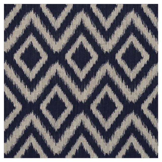 Tecido Ikat Chevron Tribal marinho Azul (Modelo)