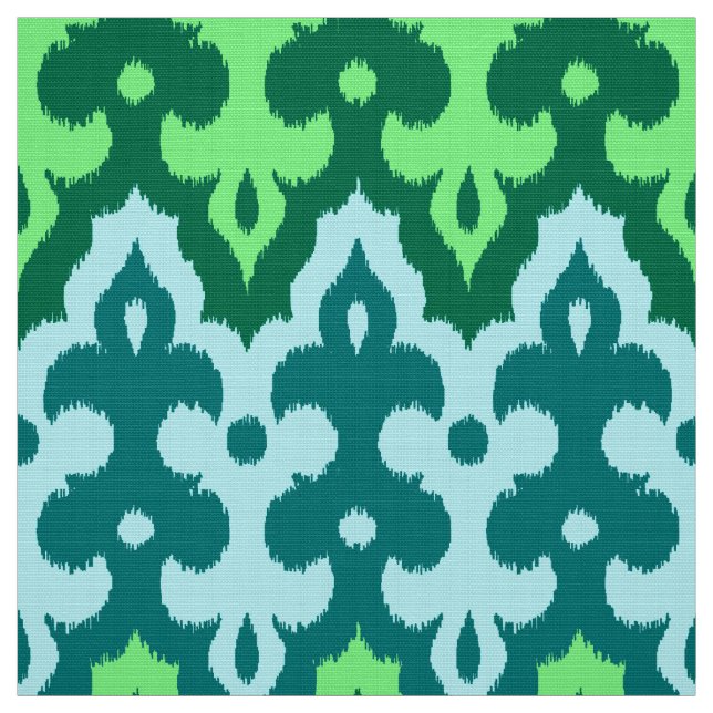 Tecido Ikat Damask, Turquoise e Jade Green do Marrocos (Modelo)