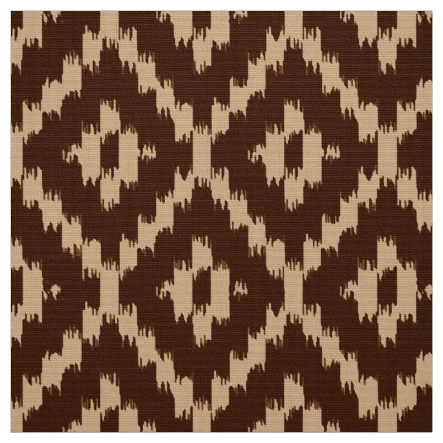 Tecido Ikat Diamond Pattern - Chocolate castanho e bege (Modelo)
