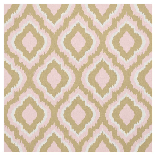 Tecido Ikat marroquino rosa e Dourado (Modelo)