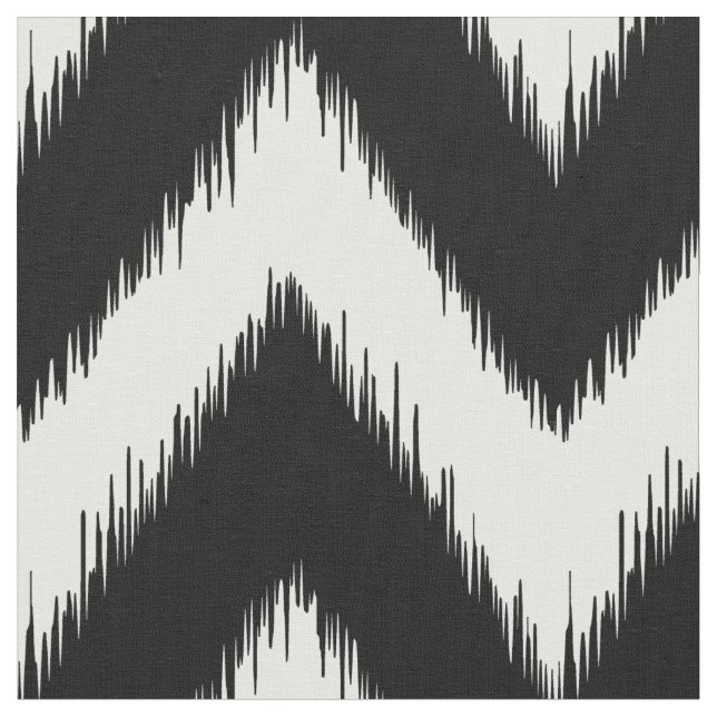 Tecido Ikat preto e branco Chevron (Detalhe)