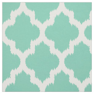 Tecido Ikat Quatrefoil Branco Com Fundo Personalizado De 