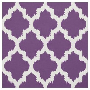 Tecido Ikat Quatrefoil Branco e Fundo Puro Personalizado