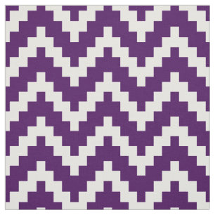 Tecido Ikat Zigzag Branco e fundo roxo personalizado