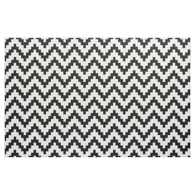 Tecido Ikat Zigzag Preto e fundo branco personalizado (Fat Quarter)