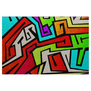 Tecido Ilustração colorida dos grafites