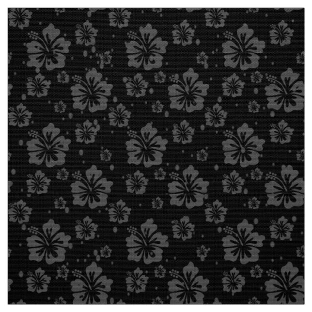 Tecido Ilustração da Flor Preta em Fundo Preto (Modelo)