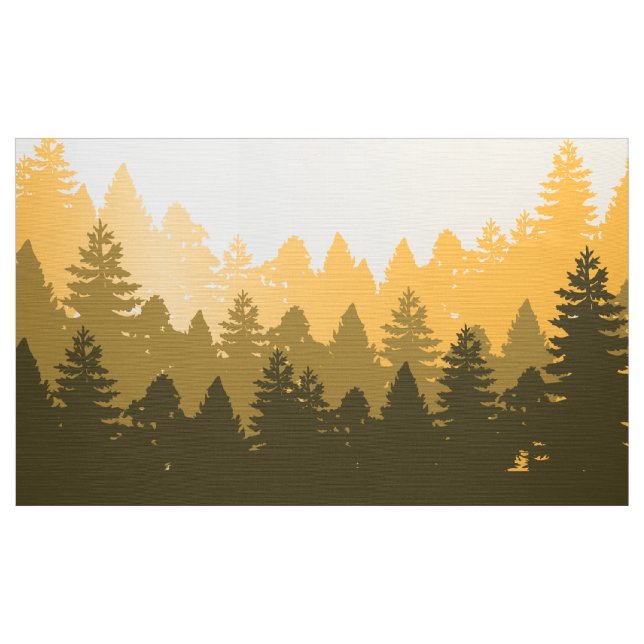 Tecido Ilustração da silhueta da árvore de floresta (Jarda)