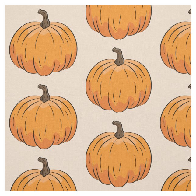 Tecido Ilustração de Abóbora de Desenho Animado Laranja (Modelo)