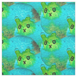 Tecido Ilustração de arte de gato gordo azul