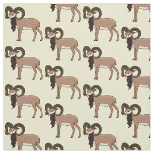 Tecido Ilustração de cabra Mouflon
