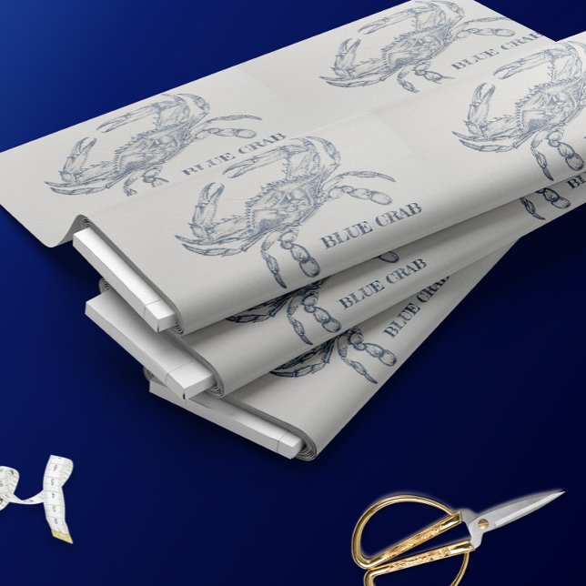 Tecido Ilustração de Caranguejo Azul (Criador carregado)