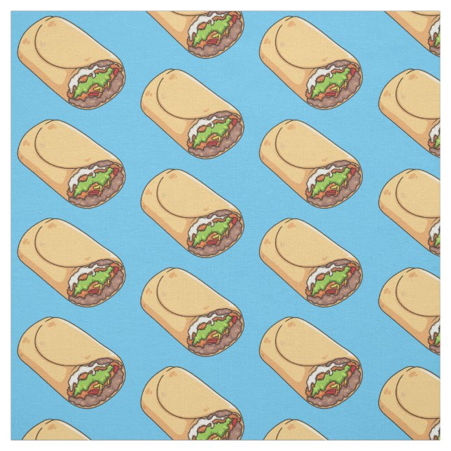 Tecido Ilustração de desenho animado burrito (Modelo)