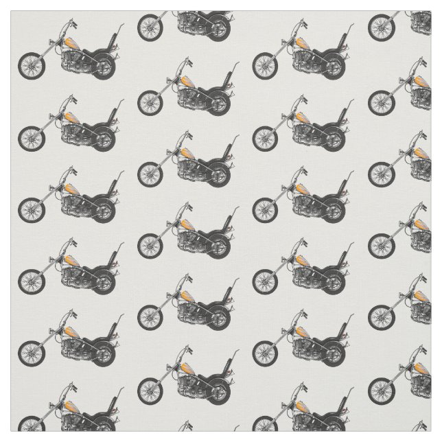 Tecido Ilustração de desenho animado Chopper Motorcycle 1 (Modelo)