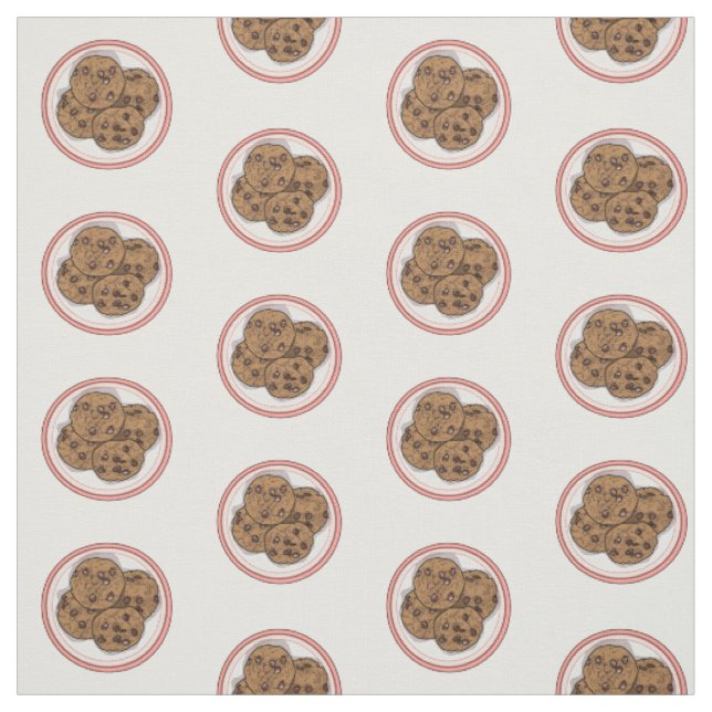 Tecido Ilustração de desenho animado com chip de chocolat (Modelo)