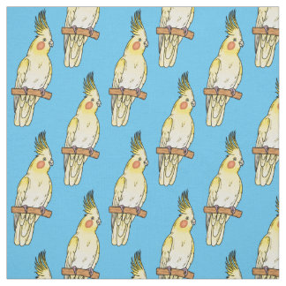 Tecido Ilustração de desenho animado de aves Cockatiel