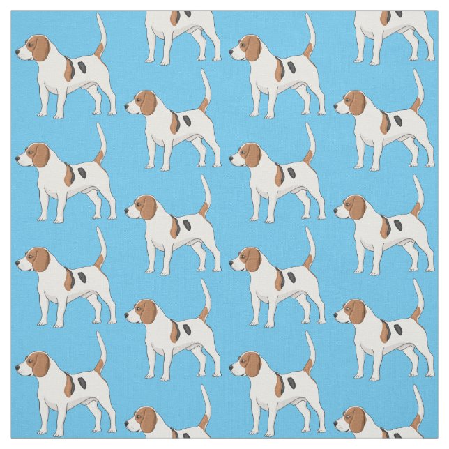 Tecido Ilustração de desenho animado de cão Beagle  (Modelo)