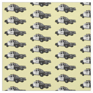 Tecido Ilustração de desenho animado de carro da polícia