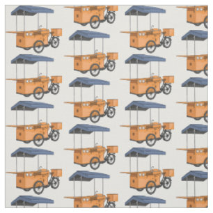 Tecido Ilustração de desenho animado de comida de bicicle