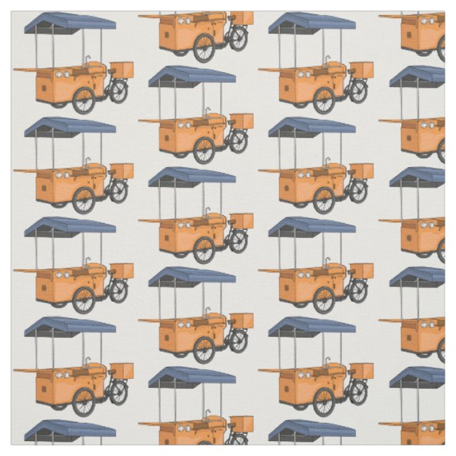 Tecido Ilustração de desenho animado de comida de bicicle (Modelo)