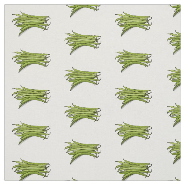 Tecido Ilustração de desenho animado de feijão verde (Modelo)