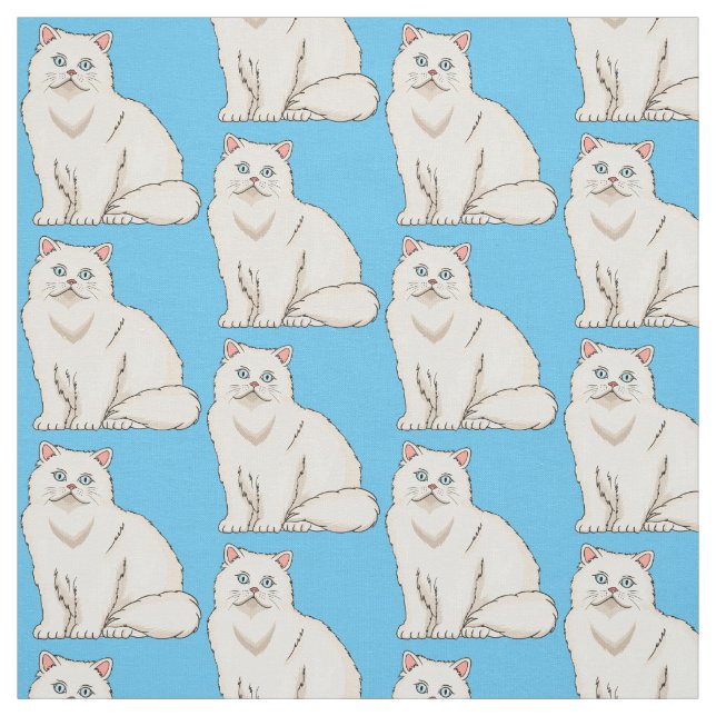 Tecido Ilustração de desenho animado de gato persa (Modelo)