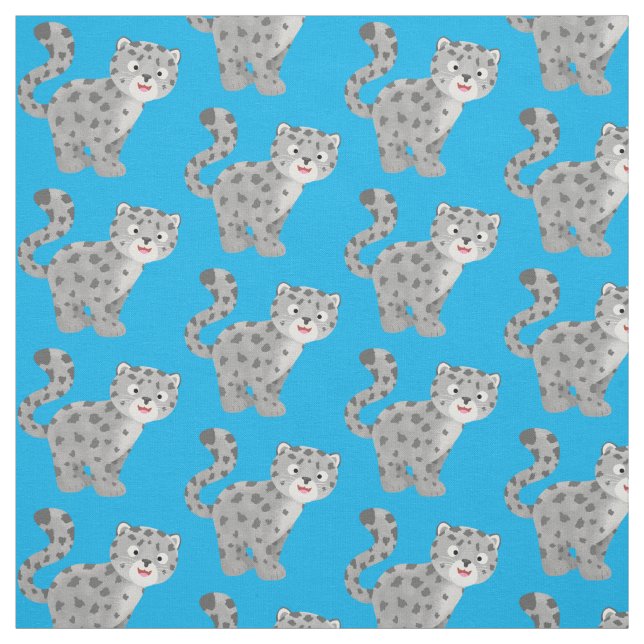 Tecido Ilustração de desenho animado de leopardo-da-neve (Modelo)