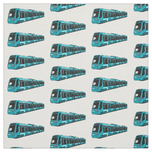 Tecido Ilustração de desenho animado de locomotiva elétri