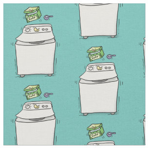 Tecido Ilustração de desenho animado de máquina de lavar