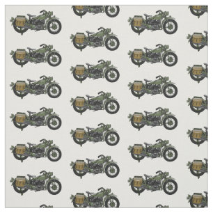 Tecido Ilustração de desenho animado de motocicleta milit