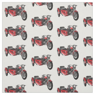 Tecido Ilustração de desenho animado de motociclo Sidecar