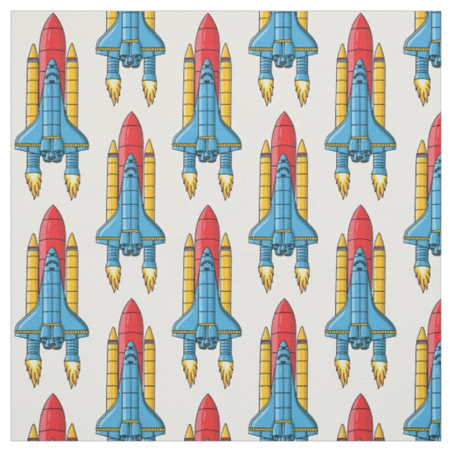 Tecido Ilustração de desenho animado de navio-foguete (Modelo)