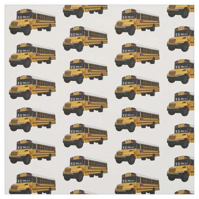 Tecido Ilustração de desenho animado de ônibus escolar (Modelo)
