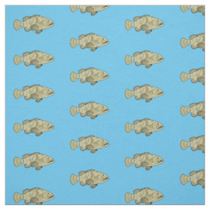 Tecido Ilustração de desenho animado de peixe-grua