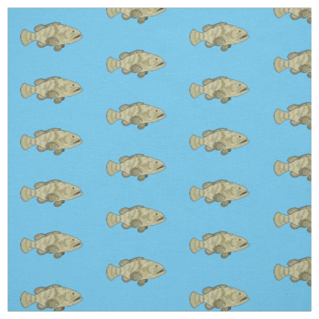Tecido Ilustração de desenho animado de peixe-grua (Modelo)