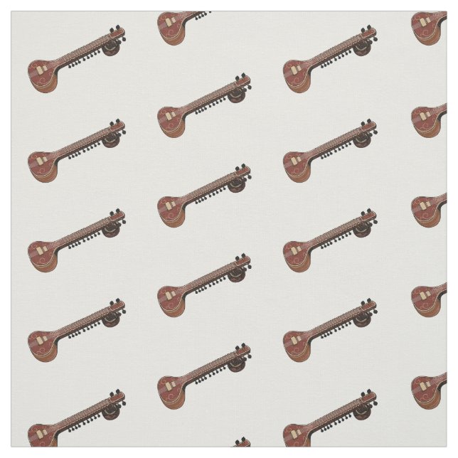 Tecido Ilustração de desenho animado de violão (Modelo)