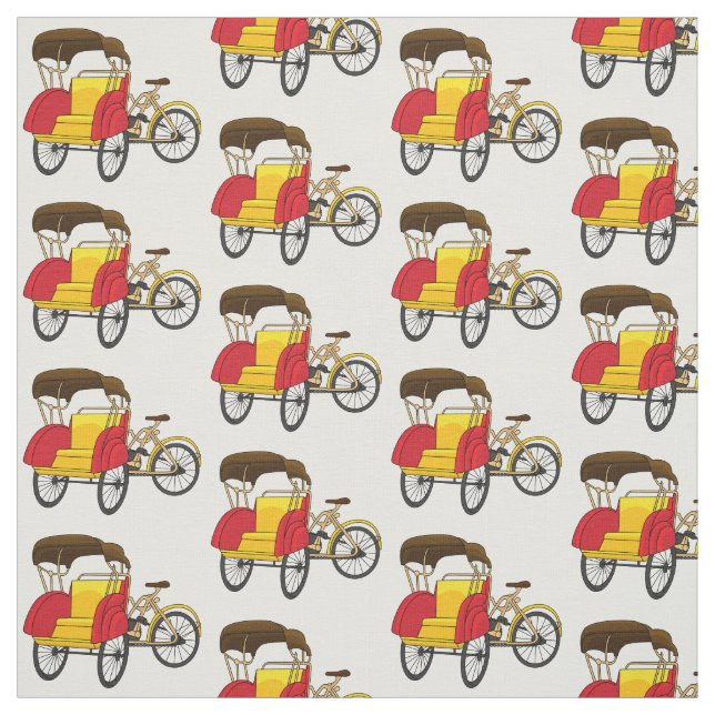 Tecido Ilustração de desenho animado do rickshaw Pedicab (Modelo)