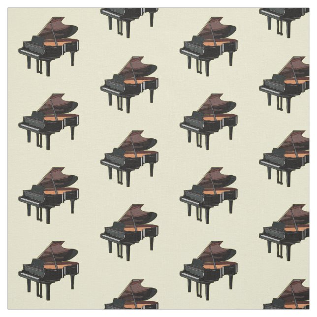 Tecido Ilustração de desenho animado Piano (Modelo)