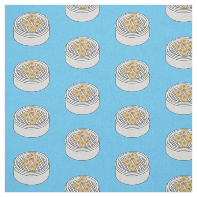 Tecido Ilustração de desenho animado Shumai dim sum (Modelo)