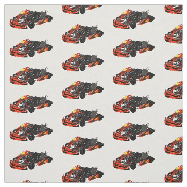 Tecido Ilustração de desenho de corrida de Kart (Modelo)