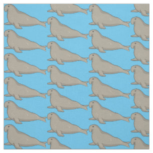 Tecido Ilustração de desenho do selo elefante