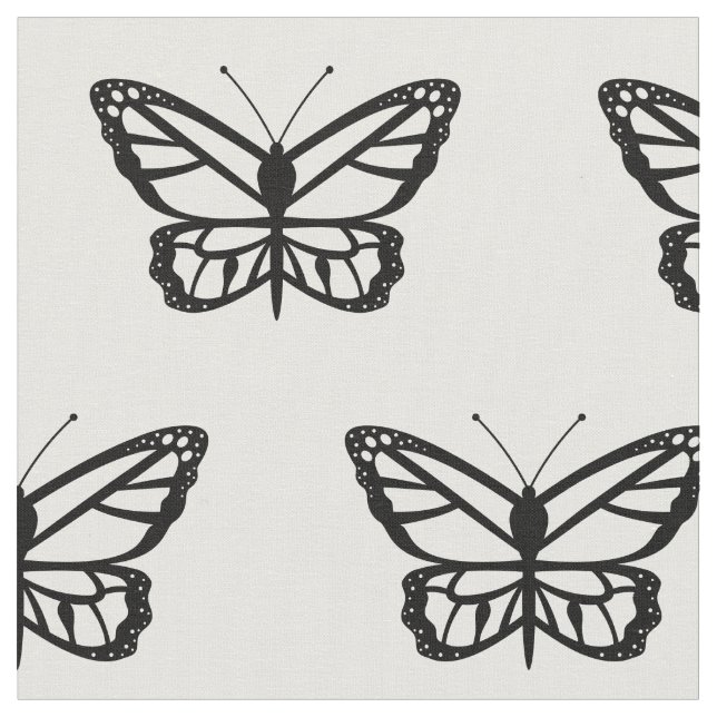 Tecido Ilustração de Forma de Borboleta Preta (Detalhe)