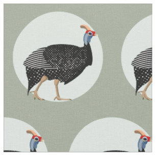 Tecido Ilustração de galinha guineense